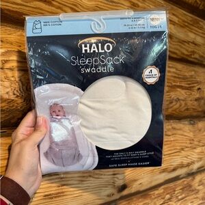 Halo SleepSack Swaddle in White and Gray